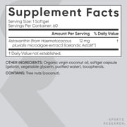 Sports Research® Triple Strength Astaxanthin 12mg with Organic Coconut Oil (60 Softgels)