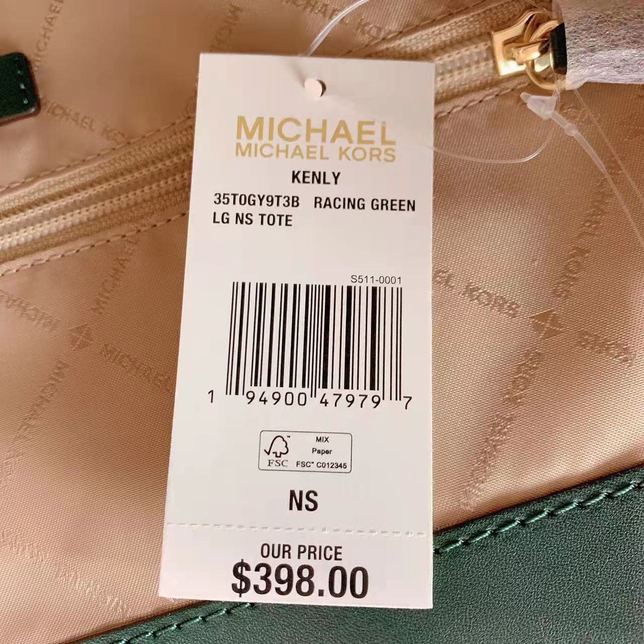 Michael Kors 35T0Gy9T3B Kenly Large Logo Tote Bag In Racing Green