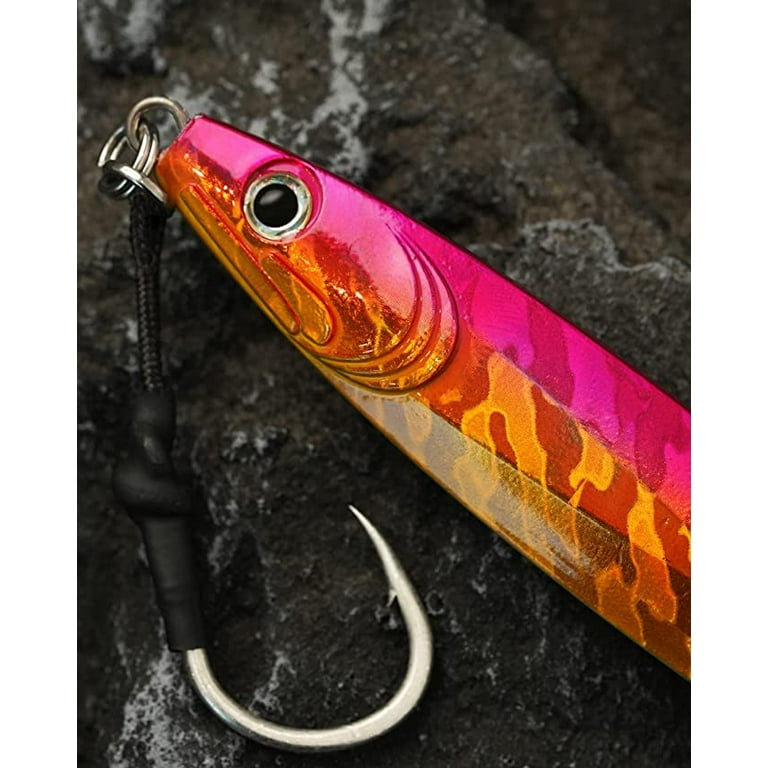 Bluewing Fishing Lures Saltwater Fishing Lures Vertical Jigs for Saltwater Fish, Slow Fall Pitch Fishing Lures with Hook, 100g Pink