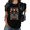 Black, variant on Black Washed Boho Sun Floral Print Tshirt Graphic Tees Shirts Vintage Washed Cotton Casual S 2XL Tops