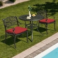 thumbnail image 5 of Nuu Garden 3-Piece Patio Bistro Set Outdoor Cast Aluminum Bistro Table and Chairs Set of 2, Outdoor Patio Table Set with Umbrella Hole and Cushions for Patio Balcony, Black, 5 of 9