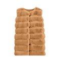 thumbnail image 5 of Lovskoo 2024 Womens Plus Size Faux Fur Gilet Vest Sleeveless Waistcoat Open Front Winter Body Warmer Jacket Coat Outwear Cardigan Long Gilet Brown S, 5 of 6