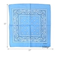thumbnail image 5 of Motique Accessories Light Blue Paisley Bandana 22-inch 100% Cotton, 5 of 6