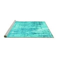 thumbnail image 2 of Ahgly Company Machine Washable Indoor Rectangle Oriental Turquoise Blue Industrial Area Rugs, 4' x 6', 2 of 4