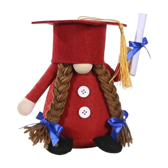 Graduation Gnome Plushish Dwarf Figurines with Graduation Caps & Diplomas Class of 2026 Decor, Academic Gift for Seniors & Home Office Accents(A)