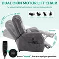 thumbnail image 6 of VIVIJASON Tall Man Large Dual Motor Power Lift Recliner Chair with Extended Footrest, Overstuffed Lay Flat Sleeper Electric Recliner W/Heat & Massage, Lumbar Pillow, USB & Type-C Ports, Gray, 6 of 8