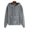 thumbnail image 7 of HAPIMO Womens Pet Holder Sweatshirts Cat and Small Dog Pouch Hoodies Animal Carrier Long Sleeve Tops Loose Casual Hooded Sweatshirts Dark Gray XXL, 7 of 7