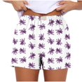 thumbnail image 2 of Puntoco Pantalones cortos deportivos para mujer, informales, de primavera y verano, cómodos, con cintura elástica, pantalones cortos con estampado de nueva moda para mujer, 2 of 5