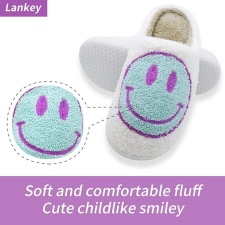 

Cartoon Slippers Fuzzy Cute Shoes Warm Indoor Smiley Face Slippers for Women Men