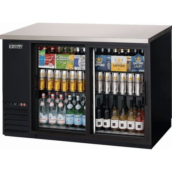 Everest Refrigeration EBB48G-SD Back Bar Cooler Cabinet 2 Glass Sliding Doors, 115v, NSF - 13 cu. ft.