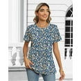 thumbnail image 3 of Rosvigor Blouses for Women Short Sleeve Shirts Casual Dressy Summer Tops with Pleats, 3 of 6