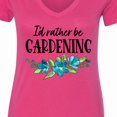 thumbnail image 4 of Inktastic I'd Rather Be Gardening Blue Flowers Women's V-Neck T-Shirt, 4 of 5