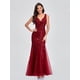 thumbnail image 1 of Vestido de noche con escote en V, tul bordado con lentejuelas, vestido de fiesta de sirena sexy, vestido formal para mujer, 1 of 6