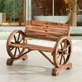 thumbnail image 2 of Patio Festival Outdoor Adirondack Solid Wood Bench in Natural Color, 2 of 7