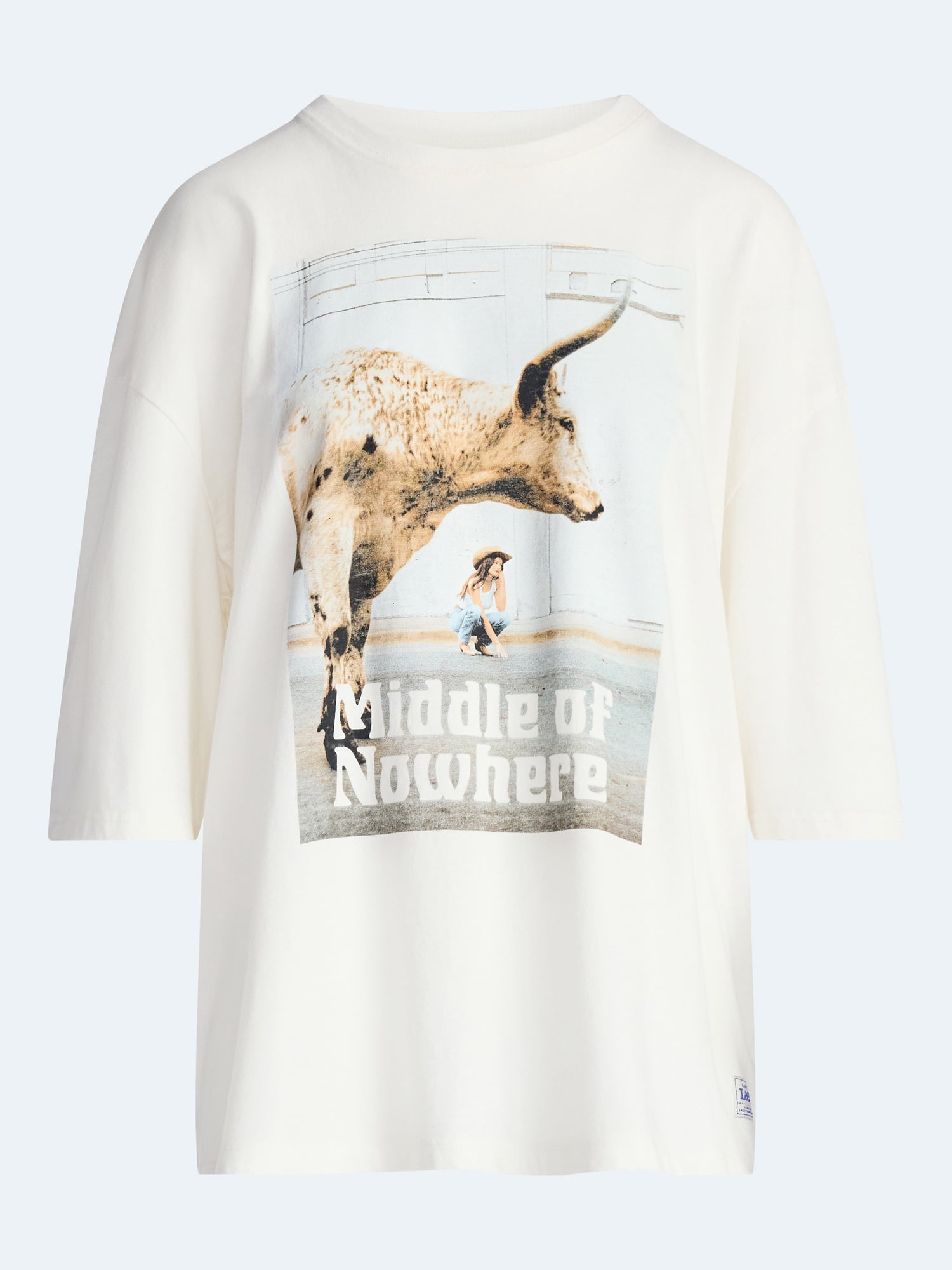 Kacey Lee Women's Middle of Nowhere Graphic Tee with Short Sleeves, Sizes XS-XXL