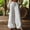 #628-White, variant on Women's Linen Cotton Wide Leg Pants, Solid Color Bohemian Style with Side Pockets and Drawstring Elastic Waist, Casual Comfortable Loose Fit for Daily Wear