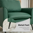 thumbnail image 4 of Modern Faux Leather Chair Set of 2, Oversized Arm Chair for Living Room, Mid-Century Accent Sofa for Bedroom Comfy, Upholstered Single Sofa Readingchair for Waiting Room and conference room,Green, 4 of 8