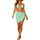 thumbnail image 2 of Conjuntos de bikini de 3 piezas para mujer, con escote halter, trajes de baño de malla con pareo y falda de playa, traje de baño grande en verde menta, 2 of 5