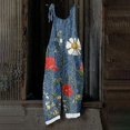 thumbnail image 7 of Iaqnaocc Overalls for Women Casual Boho Vintage Floral Printed Overalls for Women Loose Fit Sleeveless Wide Leg Spaghetti Strap Rompers Red M, 7 of 7