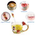 thumbnail image 4 of Taza de té con forma de flor AISVELDY, de cristal con forma de rosa roja, con cuchara, 4 of 6