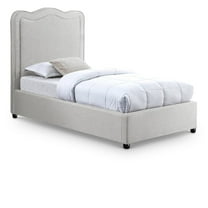 Meridian Furniture Felix Cream Linen Textured Fabric Twin Bed