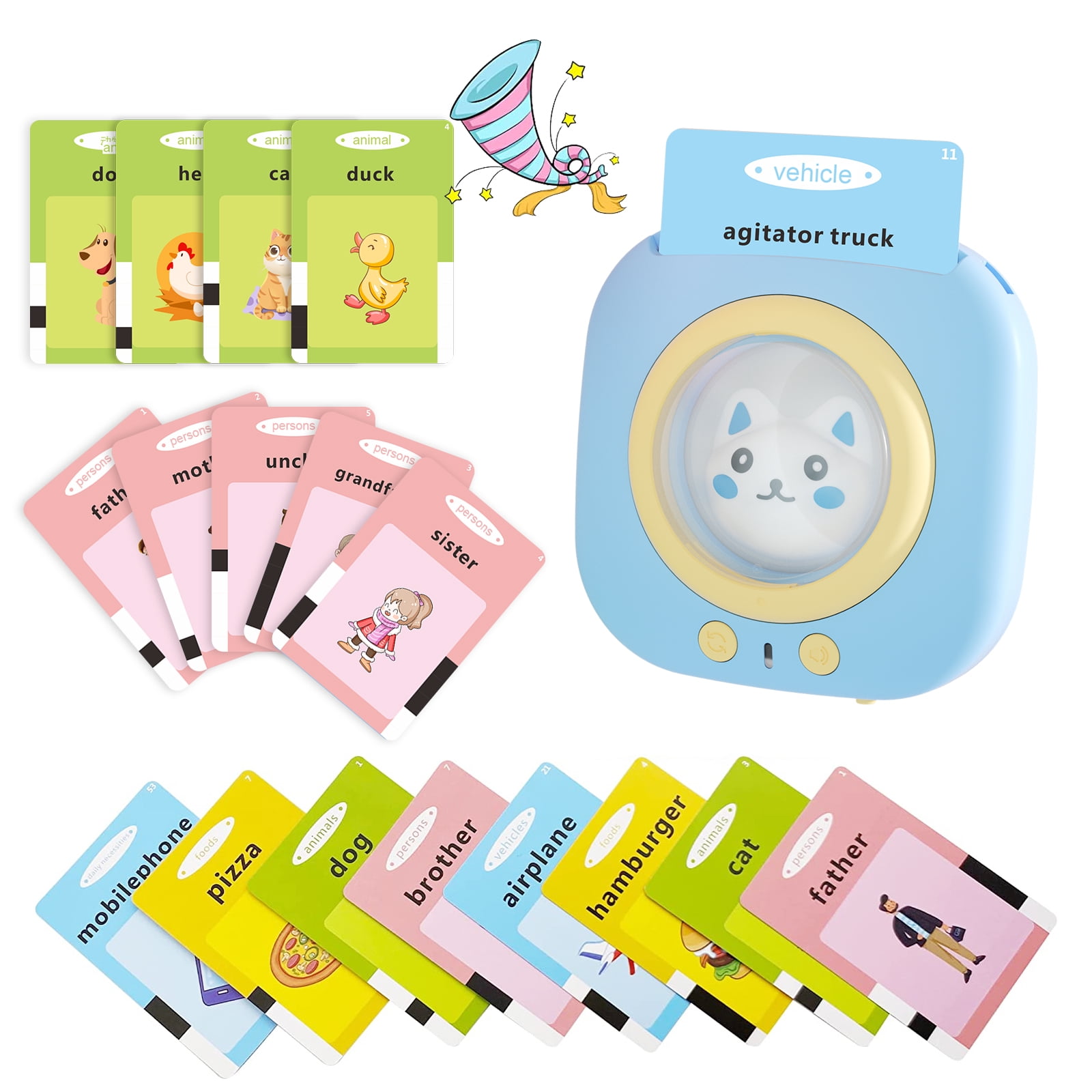 AIMEISER Talking Flash Cards for 2 3 4 5 6 Year Old Boys and Girls