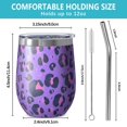thumbnail image 5 of Leopard Print 12oz Stainless Steel Insulated Wine Tumbler with Lid and Straw – Double Wall Vacuum Mug for Hot & Cold Drinks, 304 Steel Interior, Sweat-Free Design, 5 of 5