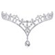 thumbnail image 1 of EeaseMX Cadena para la frente de dama de honor con dije de cristal y diamantes de imitación, tocado de boda (plata), 1 of 8