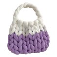 thumbnail image 1 of Bolsos Con Asa Superior Bolsos con asa superior para mujer Bolso de diseño tejido Bolso simple de lana islandesa (púrpura) Ehuebsd Para Estrenar, 1 of 9