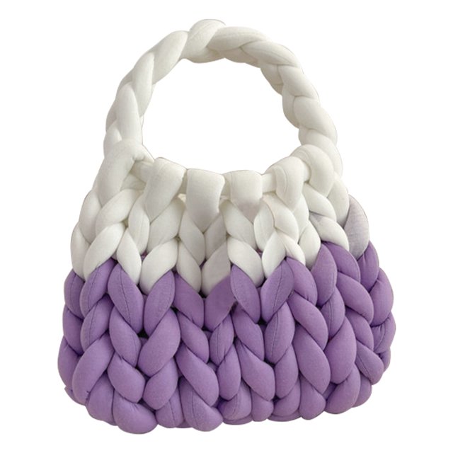 Bolsos Con Asa Superior Bolsos con asa superior para mujer Bolso de diseño tejido Bolso simple de lana islandesa (púrpura) Ehuebsd Para Estrenar
