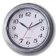 thumbnail image 2 of Decorative Silent Wall Clock Non-Ticking 8 Inches Quartz Battery Operated Decor Wall Clock Vintage Silver Metalic Looking Large Number Easy to Ready for Home School Hotel Office (Silver), 2 of 3
