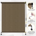 thumbnail image 2 of Shade&Beyond 7'W x6'H Outdoor Roller Shades, 220 GSM HDPE Cordless Roll Up Patio Roller Shades,90% UV Protection for Porch & Gazebo,Coffee Brown, 2 of 6