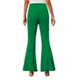 thumbnail image 6 of Honhmin Girls Flare Pants, Outdoor Fleece-lined Elastic Waist Casual Fall Pants Green Size 9-10 T, 6 of 7