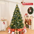 thumbnail image 2 of 7 FT Pre-Lit Christmas Tree, Flocked Spruce Tree 1100 Tips Remote Control, Green & Snow Tipped, 2 of 8