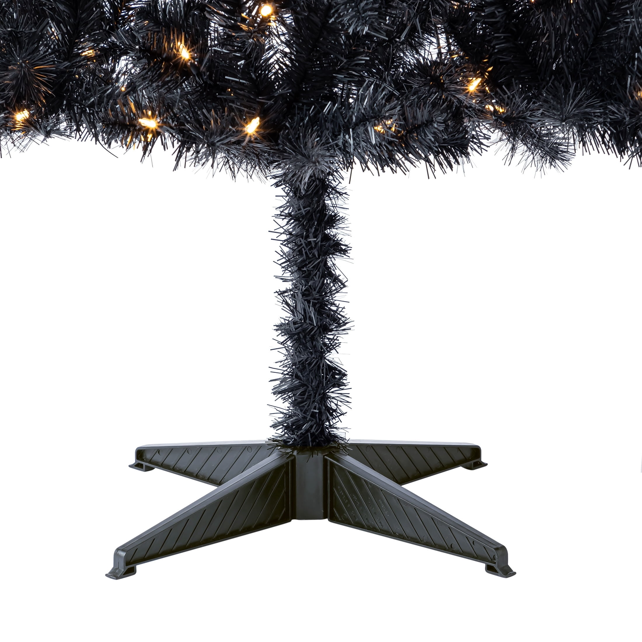 6.5' Pre-Lit Madison Pine Black Artificial Christmas Tree with 250 Warm White LED Lights and Stand, by Holiday Time