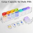 thumbnail image 7 of Taolixe Weekly Pill Organizer with Magnet 7-Day 1 Time Daily Reminder Medicine Dispenser Portable Pill Container Holder Large Capacity Medicine Box for Supplements Clearance Storage Organizer, 7 of 7