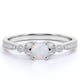 thumbnail image 1 of JeenMata Anillo de Compromiso Vintage con Ópalo Welo Redondo de 1 Uds y Moissanita con Diseño Floral en Oro Blanco de 18 K sobre Plata, 1 of 6