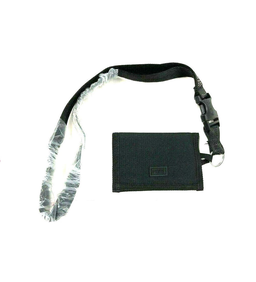 Victoria's Secret Pink Lanyard Bifold Wallet Mesh Black New