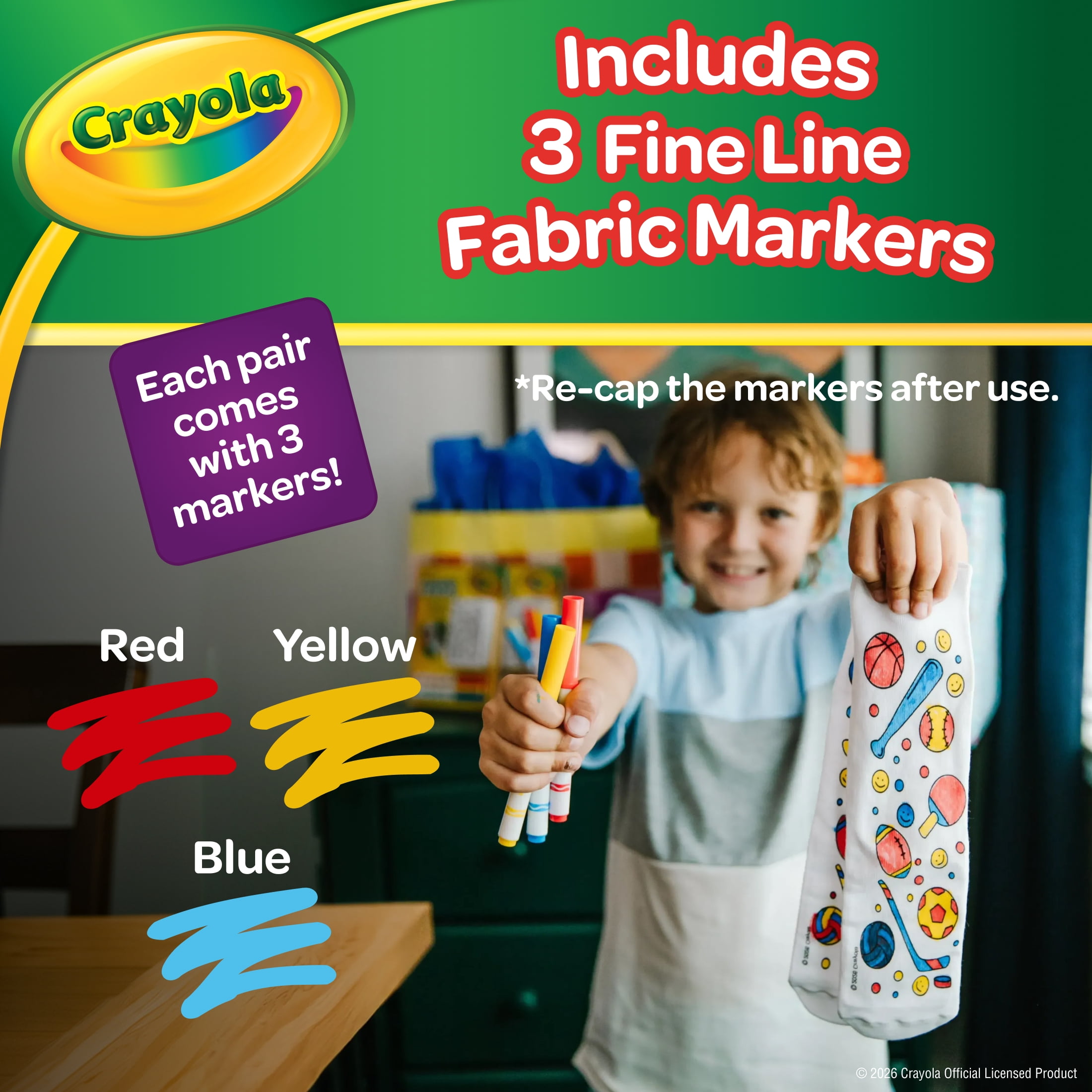 Crayola Color-In Socks Unisex Kids One Size
