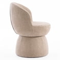 thumbnail image 2 of YOUNIKE Upholstered Armless Accent Chair, Swivel Vanity Stool With Wingback, Boucle Fabric Make-up Chair, Coffee, 2 of 17