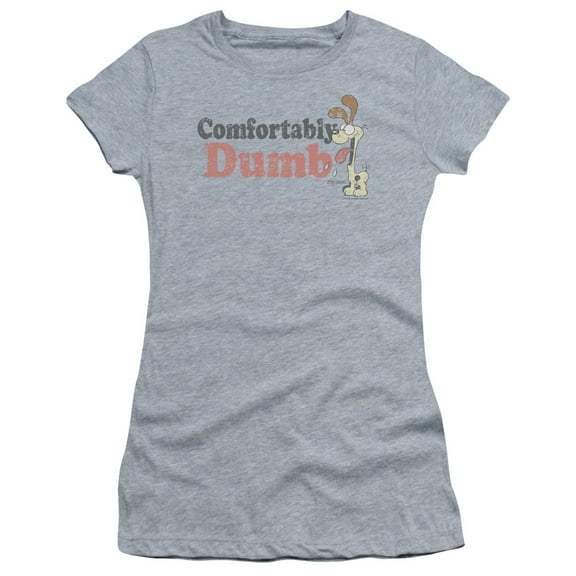 Garfield Comfortably Dumb S/S Junior Women's T-Shirt Sheer Athletic Heather