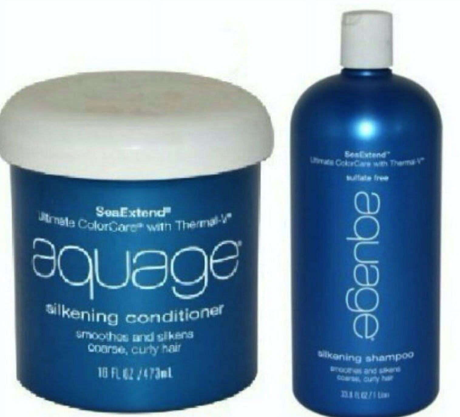 Aquage SeaExtend Silkening Shampoo 33.8oz and Conditioner 16oz, for colored hair
