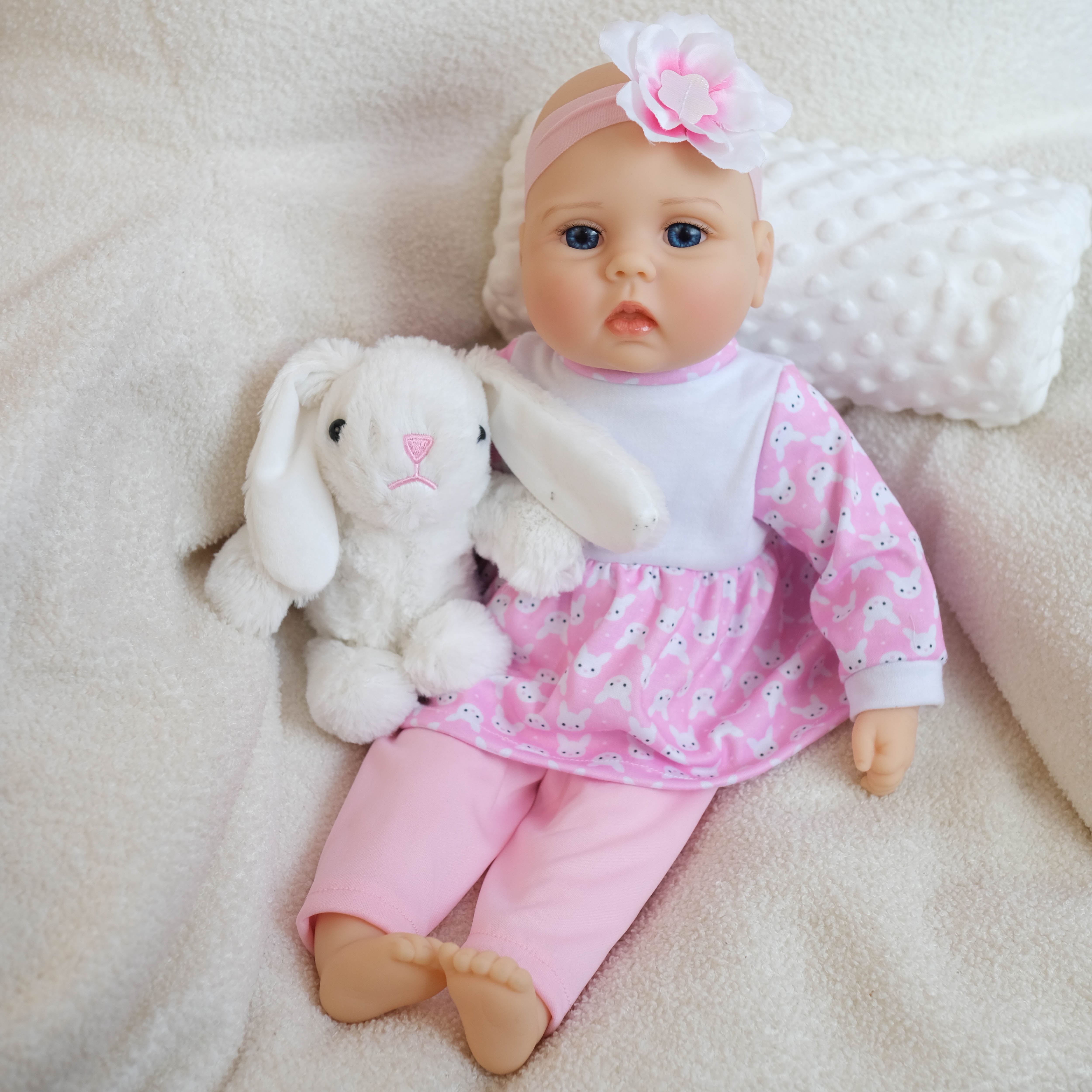 Finished 18Inch 45cm Reborn Baby Dolls That Look Real Handmade Realistic Newborn Baby Doll Machine Wash'n Dry Doll Playset Lifelike Baby Girl Doll Toys Set for Birthday Gift for Kids