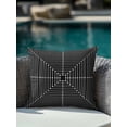 thumbnail image 3 of Outdoor Pillows Waterproof, Black Striped Throw Pillows with Inserts Included, Farmhouse Stripes Geometric Abstract Indoor Outdoor Decorative Lumbar Pillow for Bed/Couch/Patio 18"x18", 1Pcs, 3 of 8