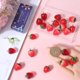 thumbnail image 3 of 1 caja de 24 amuletos de fresa de resina de 3 estilos, abalorios de fresas a granel, pequeños amuletos de simulación de fruta de la suerte, abalorios de bayas rojas., 3 of 5