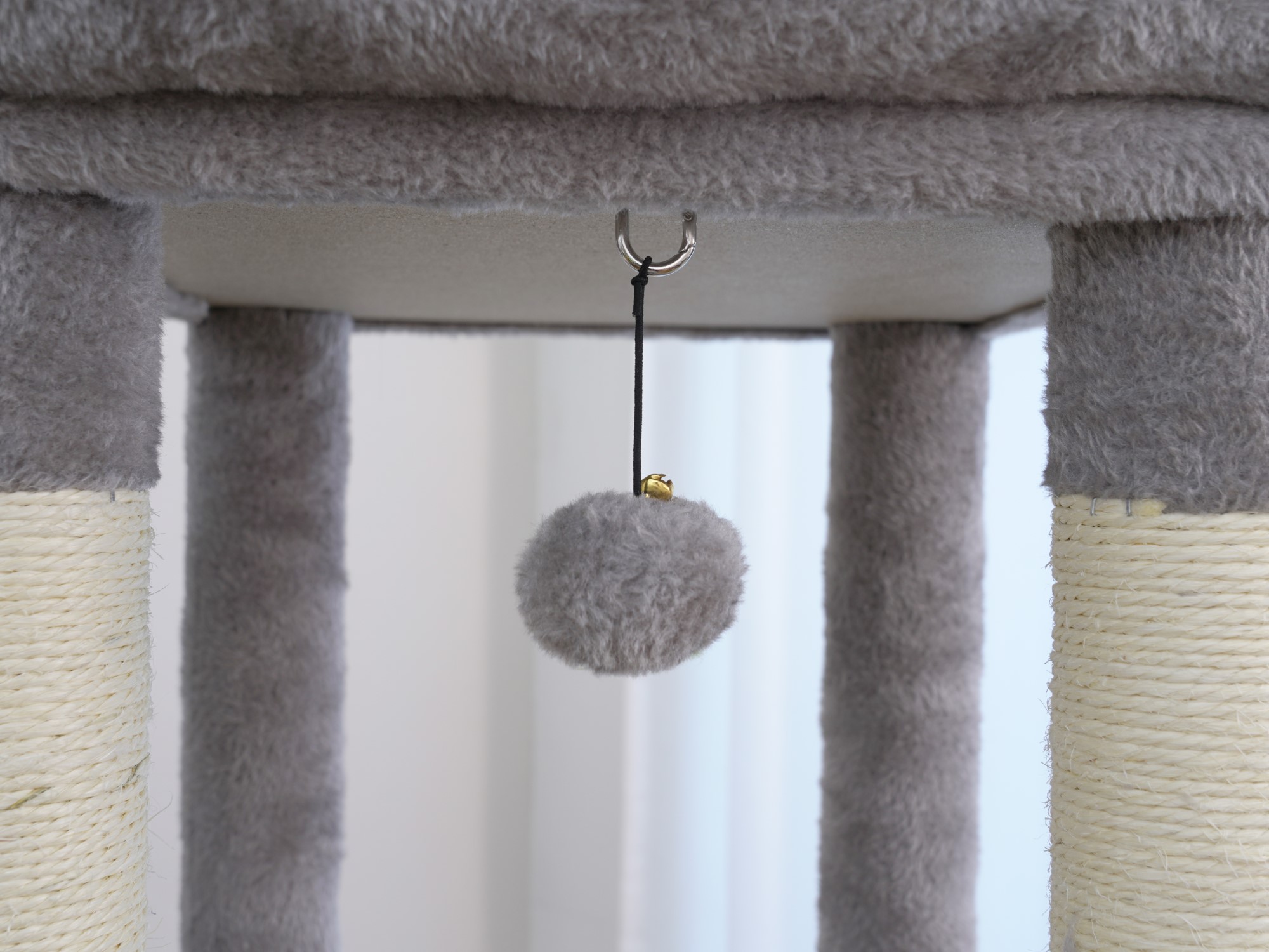 Vibrant Life Heavy Duty 7-Level 70" Cat Tree with Three Condos and Hammock, Light Gray