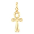 thumbnail image 2 of 14K Yellow Gold Egyptian Ankh Cross Religious Charm Pendant with 0.8mm Box Chain Necklace - 16", 2 of 6