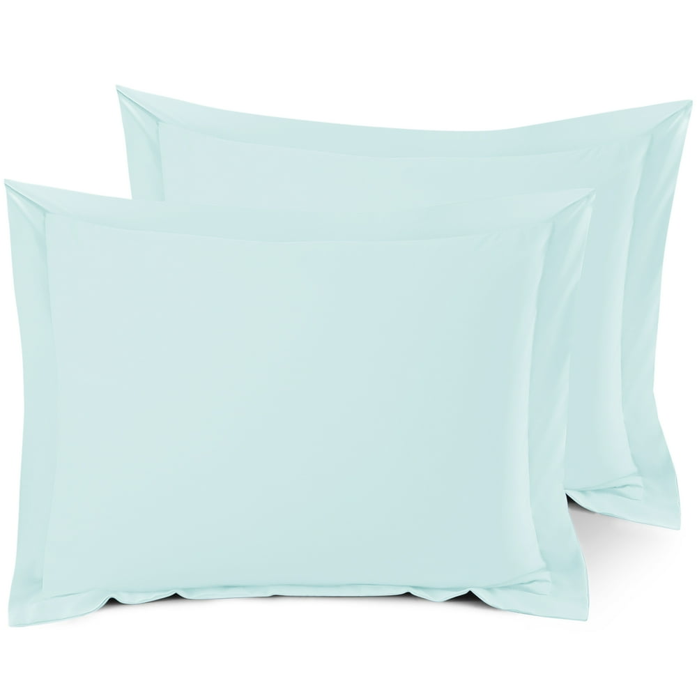 Set of 2 Standard 20"x26" Size Pillow Shams Light Blue, Hotel Luxury