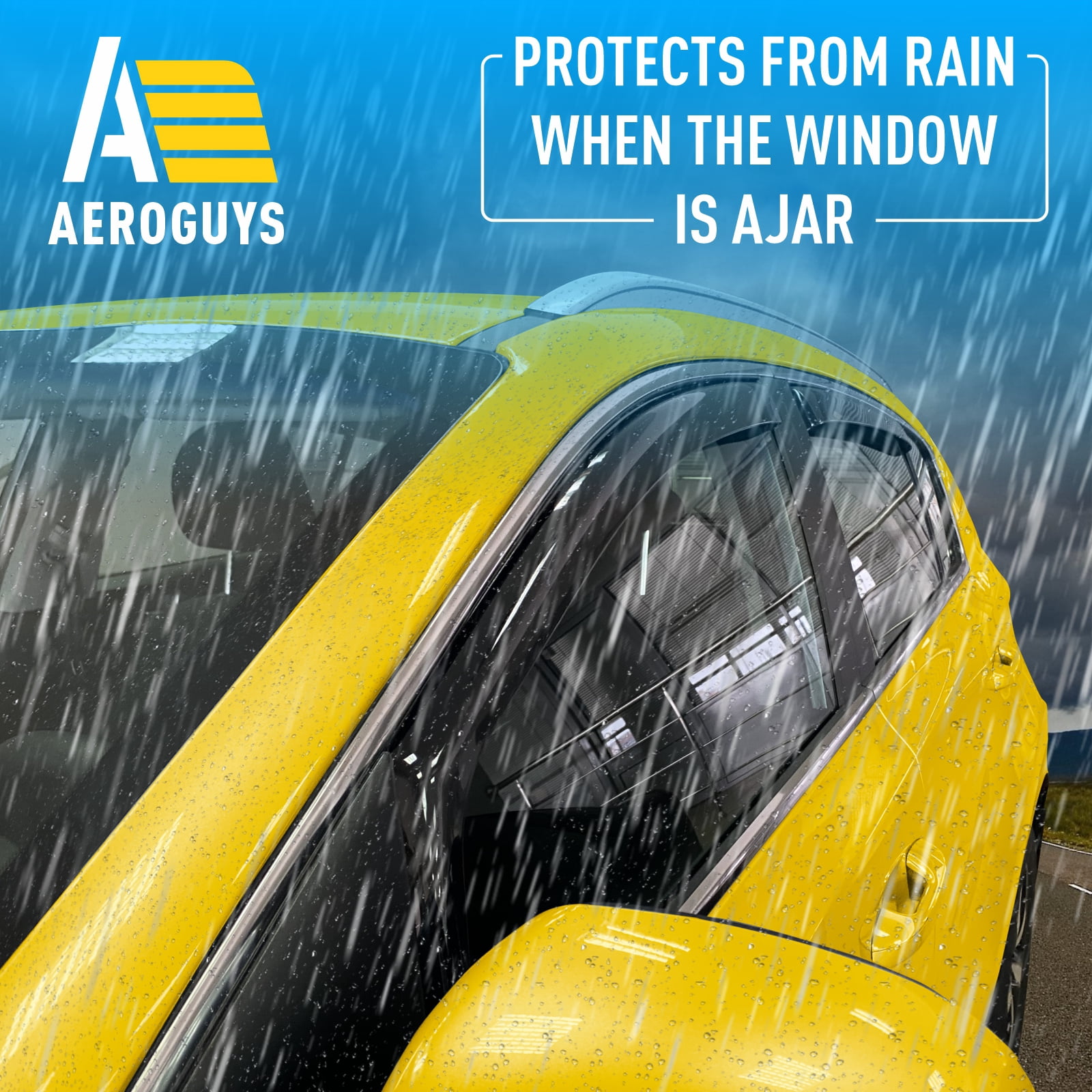 AEROGUYS in-Channel Window Deflectors Extra Durable Window Visors Rain Guards Fit for Kia Sportage 2017-2022, Sun Visors, Wind Deflectors, Vent Visors, Car Accessories - 4pcs. AG0090
