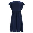 thumbnail image 5 of Honeeladyy Summer Dress for Women Plus Size Fashion Women Summer Casual V-Neck Button Solid Short Sleeve Dress, 5 of 9